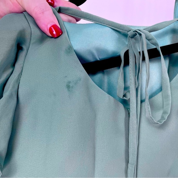 Girls Flutter Sleeve Flowy Mint Sage Green Dress Sz 13 NWT⚠️ - Picture 3 of 5